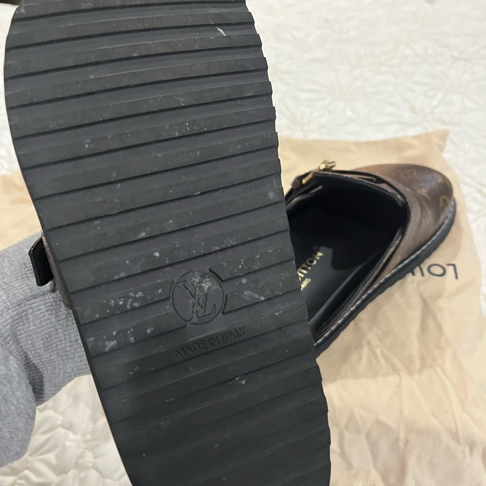 Louis Vuitton Dark Brown Monogram Slip-Ons - Picture 5 of 5